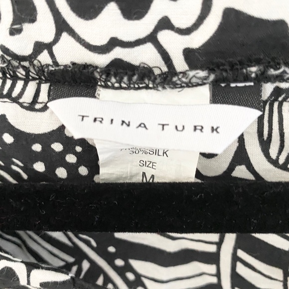 Trina Turk ✦ Silk Blend Beach Cover Tunic ✦ BW - Picture 2 of 11